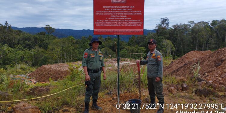 KPHP II Pasang Peringatan di Kilo 12 Bukit Mobungayon Bolsel, Rizal: PT JRBM Miliki Izin Resmi