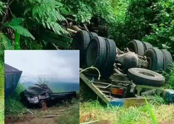 Viral! Tabrakan di Jalan Pakoba Boltim: Tronton Terguling, Ini Identitas Pemilik Pickup yang Hancur