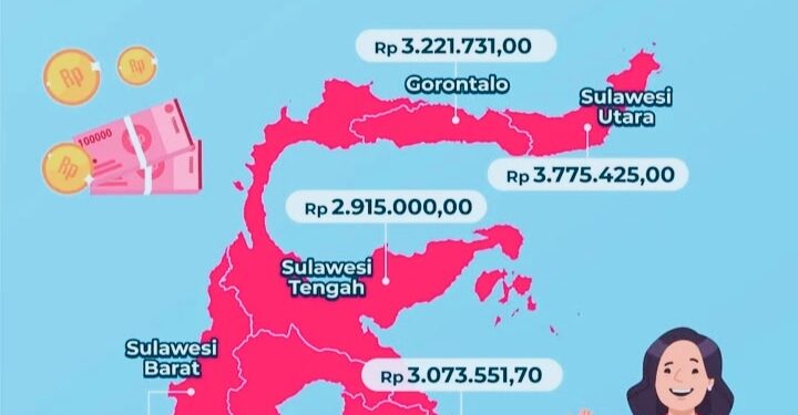 Besaran UMP Tahun 2025 di 6 Provinsi Pulau Sulawesi: Provinsi Mana yang Tertinggi dan Terendah?