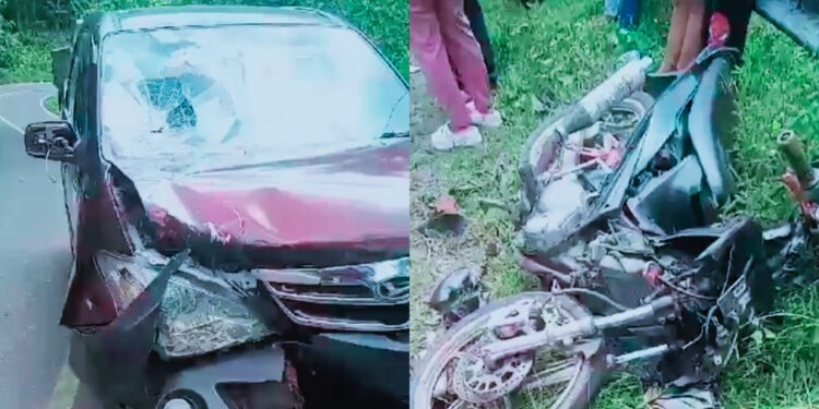 Tabrakan di Tanjakan Matayangan, Mobil VS Motor, Diduga korban warga Bolsel