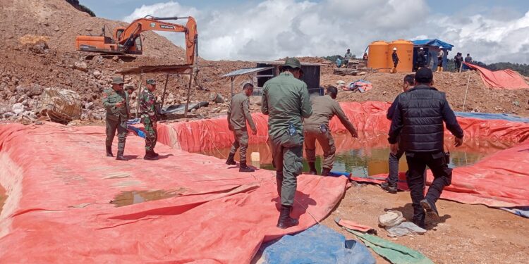Aparat Gabungan Tertibkan Tambang Ilegal di Kawasan Konservasi PT JRBM, Alat Berat dan Lokasi Dipolice Line
