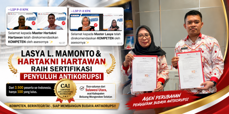 Prestasi Gemilang, Dua ASN Bolsel Tuai Pujian Usai Raih Sertifikasi Bergengsi KPK RI