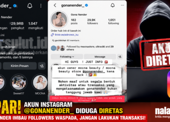 AWAS PENIPUAN, Akun Instagram Putri Gona Nender Diretas: Publik Diminta Report dan Share